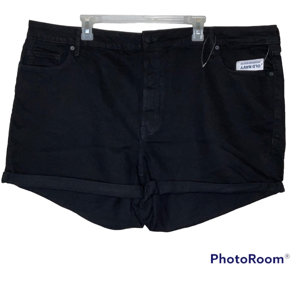 Old Navy 26 Shorts Black HIGH-RISE O.G. STRAIGHT 3 inch Inseam Rolled Hem
